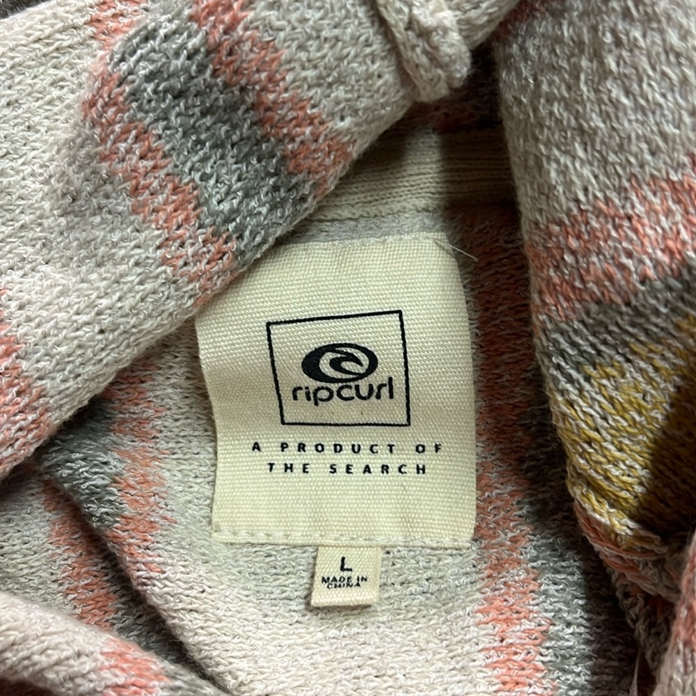 🛍 6 for $35 • Rip Curl Sand Multicolor Striped My Tide Lace Up Poncho Hoodie - Picture 16 of 16